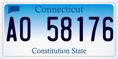 CT license plate AO58176
