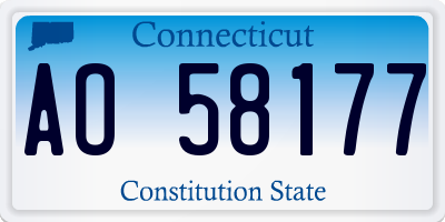 CT license plate AO58177