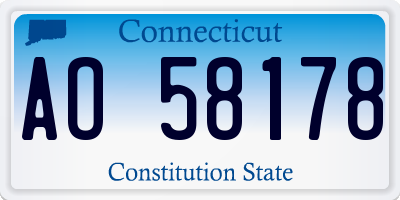 CT license plate AO58178