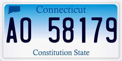 CT license plate AO58179