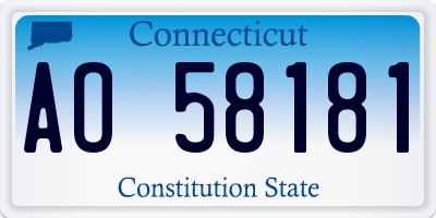 CT license plate AO58181