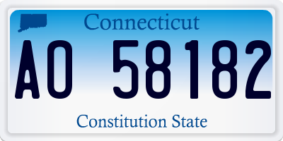 CT license plate AO58182