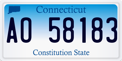 CT license plate AO58183