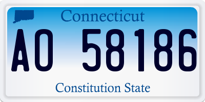 CT license plate AO58186