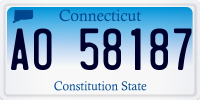 CT license plate AO58187