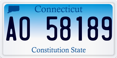 CT license plate AO58189