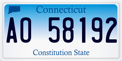 CT license plate AO58192