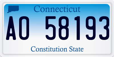 CT license plate AO58193