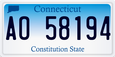 CT license plate AO58194