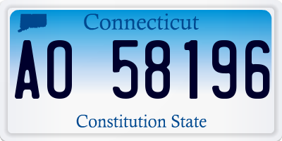 CT license plate AO58196