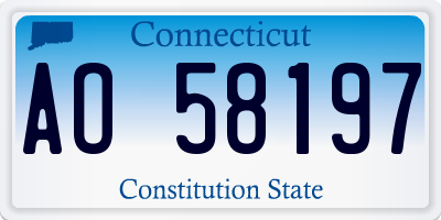 CT license plate AO58197