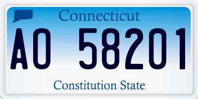 CT license plate AO58201