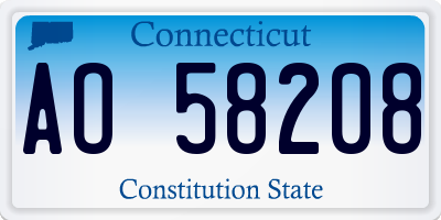 CT license plate AO58208