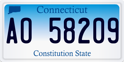 CT license plate AO58209
