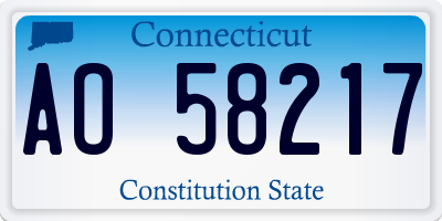 CT license plate AO58217