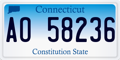 CT license plate AO58236