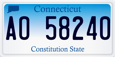 CT license plate AO58240