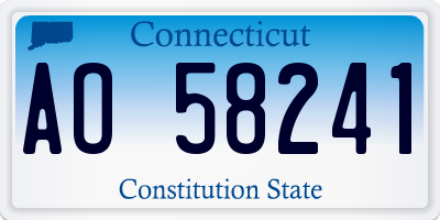 CT license plate AO58241