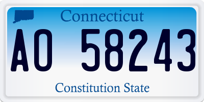 CT license plate AO58243