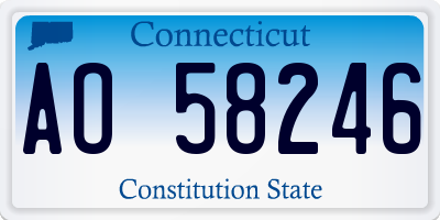 CT license plate AO58246