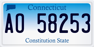 CT license plate AO58253