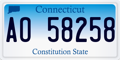 CT license plate AO58258