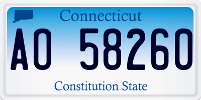 CT license plate AO58260