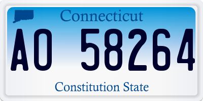 CT license plate AO58264
