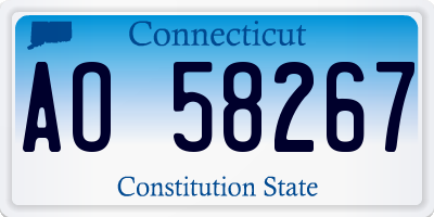 CT license plate AO58267