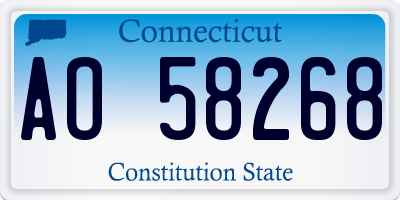 CT license plate AO58268