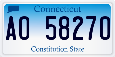 CT license plate AO58270