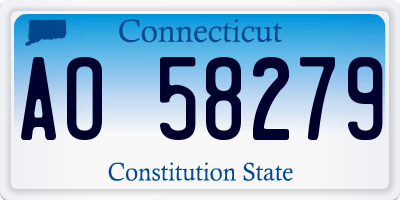 CT license plate AO58279