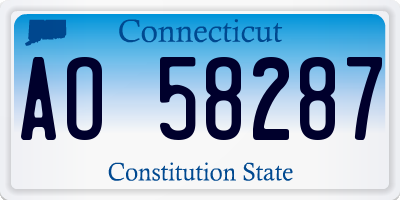CT license plate AO58287