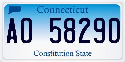 CT license plate AO58290