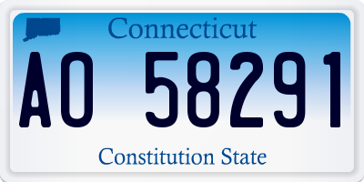 CT license plate AO58291