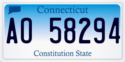 CT license plate AO58294