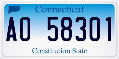 CT license plate AO58301