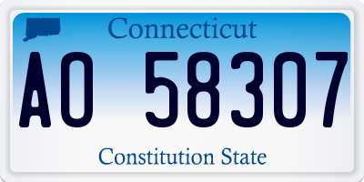 CT license plate AO58307