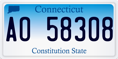 CT license plate AO58308