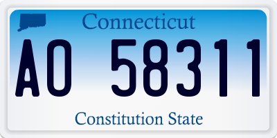 CT license plate AO58311