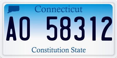 CT license plate AO58312