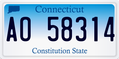 CT license plate AO58314
