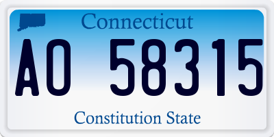 CT license plate AO58315
