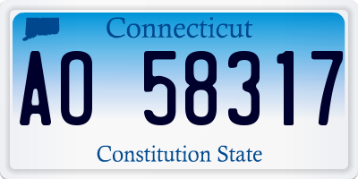 CT license plate AO58317