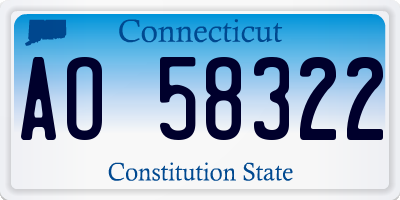 CT license plate AO58322
