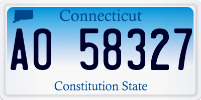 CT license plate AO58327