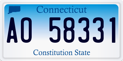 CT license plate AO58331