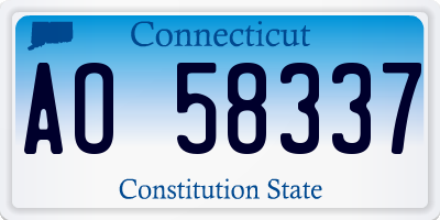 CT license plate AO58337