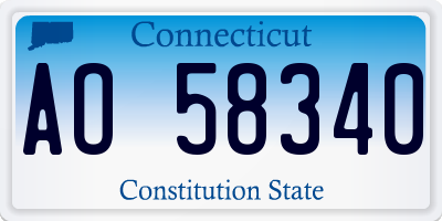 CT license plate AO58340