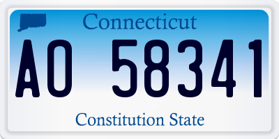 CT license plate AO58341